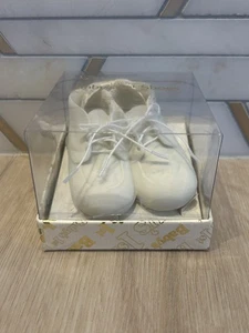Vintage Dept 56 Baby’s 1st Booties Shoes Porcelain Bisque Ornament Keepsake Gift - Picture 1 of 6
