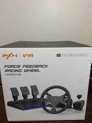 PXN V99 Driving Force Steering Wheel, 3.2Nm Dual-Motor Force Feedback Base, 1... - Image 1 of 4