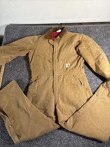 Tuta Carhartt vintage uomo 40S marrone tela trapuntata foderata 996QZ Union USA 1989 - Foto 1 di 11