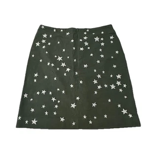 Boden Size 8 Dark Green Embroidered Star Print Tilda A-Line Pencil Mini Skirt - Picture 1 of 10