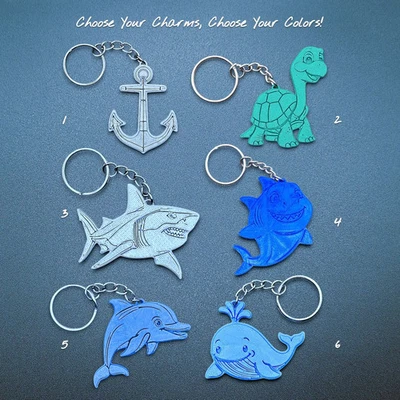 Llaveros Náuticos (4) Lindos Favores de Fiesta de Baby Shower, Premios de Clase Temáticos del Océano Foto 1 de 4