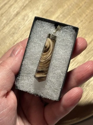 Colgante de calcita chocolate 925 viene con un collar de cordón Foto 1 de 4