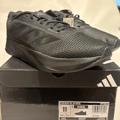 Adidas Duramo SL M Triple Black Mens Wide Width Running Shoes IF7254 Sz 11 WIDE  - Image 1 of 4