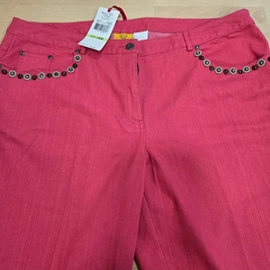 Ruby Rd Woman NEO NATIVE Rosette Pants Embellished Size 18W NEW with Tags - Picture 1 of 8