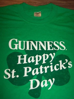 Camiseta De Colección GUINNESS BEER Feliz Día de San Patricio Para Hombre XL Verde Foto 1 de 2