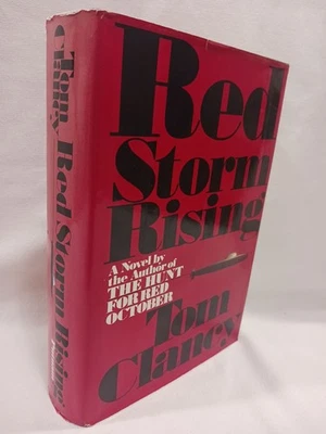 SIGNED Red Storm Rising Tom Clancy 1986 First Edition 1st Printing Hardcover DJ  - Image 1 of 4