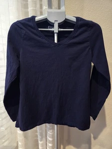 Hanes Long Sleeve Crewneck T-Shirt Women Sz Large 100% Cotton Tee Tag Free - Picture 1 of 6