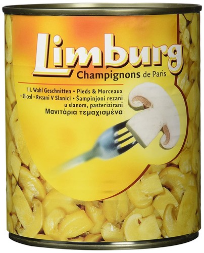 Limburg Champignon de Paris dritte Wahl geschnitten in der Dose 800g