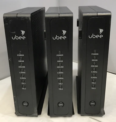 Lote de 3 módem enrutador de voz inalámbrico de 4 puertos Altice Ubee UBC1322 Foto 1 de 4