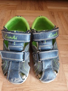 BABY Jungen Kinder Schuhe SANDALEN MADE IN ITALY Gr 23 Royalblau Weiß LEDER