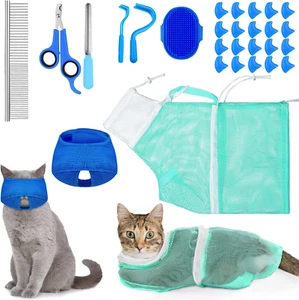 9 Pcs Cat Bathing Bag Set Cat Shower Bag anti Bite and Scratch for Pet Grooming - Picture 1 of 12