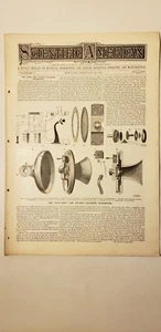 1895 SCIENTIFIC AMERICAN - 'SOLID BACK' LONG DISTANCE TELEPHONE TRANSMITTER - Picture 1 of 1