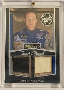 2005 Press Pass Legends "Treads & Threads" Race-Used GOLD 046/225 Rusty Wallace - Picture 1 of 3
