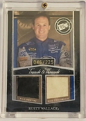 2005 Press Pass Legends "Treads & Threads" Race-Used GOLD 046/225 Rusty Wallace - Image 1 of 3