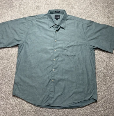 Camisa Studio Bill Blass Abotonada Para Hombre Extra Grande Verde Manga Corta Bolsillo Foto 1 de 4
