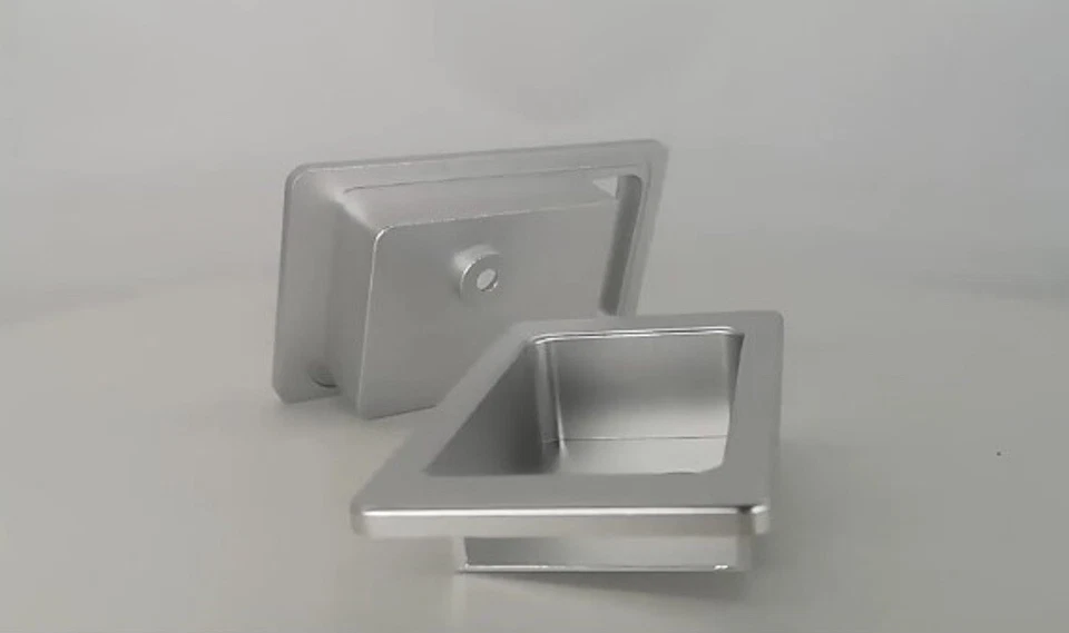 Silver Aluminium Interior Door Handle Lever Surrounds Land Rover Defender X2 - Photo 1/1