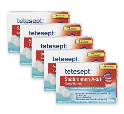 MERZ CONSUMER CARE GMBH 5x TETESEPT Sodbrennen Akut Kautabletten 20 St PZN10144651 Sparset