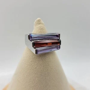 925 Sterling Silber Ring facettiert farbig CZ Größe 8 - Bild 1 von 7