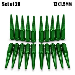 20pc  - 4.5" Spike Lug Nuts 12x1.5 fit Sonoma Jimmy GTO Firebird G5 GREEN 5GR3 - Picture 1 of 10