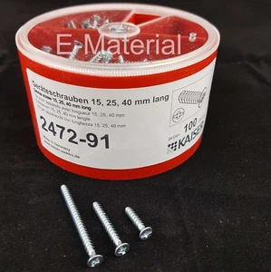 Kaiser 2472-91 Geräteschrauben Box mit je 100 x 15, 25 und 40mm Elektroschrauben - Bild 1 von 2