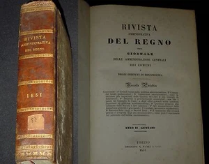 ***RIVISTA AMMINISTRATIVA DEL REGNO*** RACCOLTA PERIODICA 1851 - Bild 1 von 1