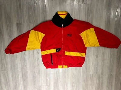 Jaqueta acolchoada Everlast masculina vintage Y2K vermelha/amarela, tamanho M - Imagem 1 de 4