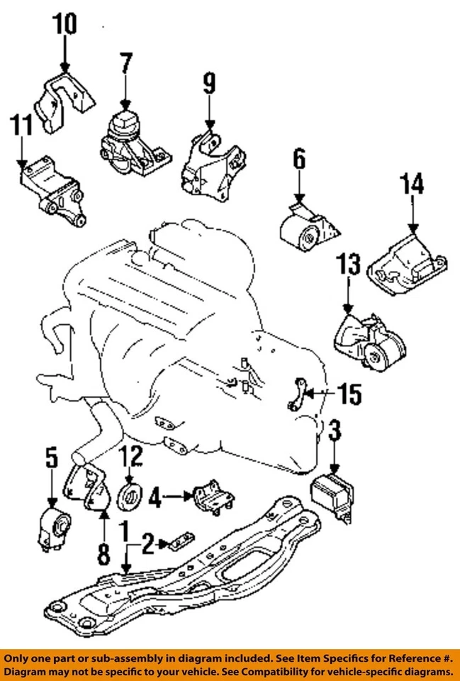 Soporte delantero montaje transmisión motor sonda Ford OEM 93-97 F32Z6031C Foto 1 de 1