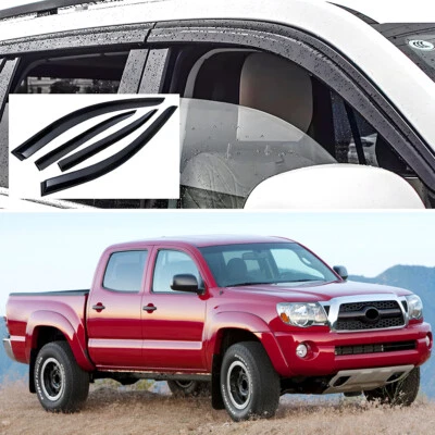 4 protectores de lluvia solar viseras de ventana deflectores de viento para Toyota Tacoma 2005-2015 Foto 1 de 4