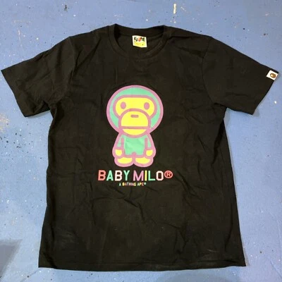 Mujer Bape Colores Bebé Milo Vintage Camiseta Logo Grande Camiseta Talla Mediana Usada Foto 1 de 4