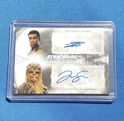 2018 Star Wars Masterwork Black Dual Auto John Boyega Finn Chewbacca Joonas 3/5 - Image 1 of 4