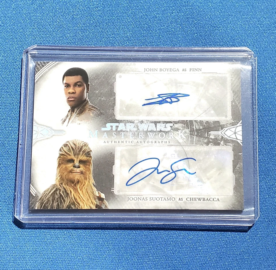 2018 Star Wars Masterwork Black Dual Auto John Boyega Finn Chewbacca Joonas 3/5 - Image 1 of 4