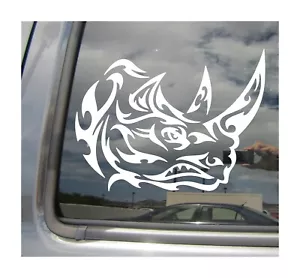 Tribal Rhino Rhinoceros - African Wildlife Auto Window Vinyl Decal Sticker 01044 - Picture 1 of 2