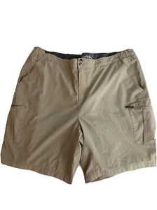 Mens Fishing  Comfort XXL Poly Spandex  Beige shorts Zipper Pockets - Picture 1 of 5