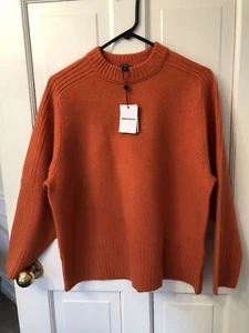 Whistles Women Ultimate Cashmere Crewneck Orange M New - Picture 1 of 4