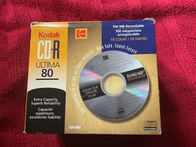 Kodak CD-R Ultima 80 10 pack 1x~12x Speed 700MB 80 Min New Scuffed Box  - Image 1 of 4