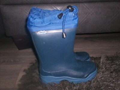 Botas Stride Rite Azul Acero Vástago Niño Pequeño Talla 12 Goma Nylon Impermeables Foto 1 de 3