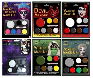 Halloween Fancy Dress Face Paint Make Up Pallet Sets Devil Witch Vampire Zombie