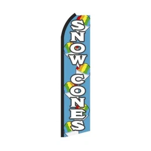 Snow Cones Swooper Flutter Feather Flag | 3ft W x 11.5ft Tall - Picture 1 of 3