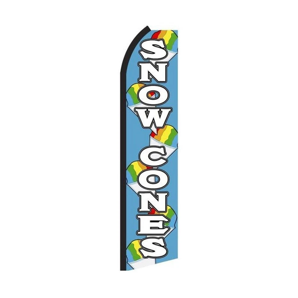 Snow Cones Swooper Flutter Feather Flag | 3ft W x 11.5ft Tall - Image 1 of 1