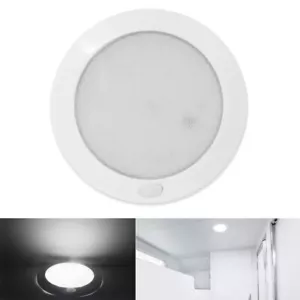 RV Light 12V 5" LED Ceiling Light with Fluo Switch Boat Trailer Interior Cool W - Foto 1 di 8