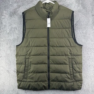 GAP Men's Cold Control Relaxed Size Large Puffer Vest in Olive Green NWT - Picture 1 of 13