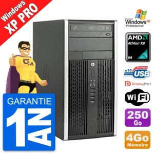 PC Tour HP 6005 Pro CMT AMD Athlon II X2 RAM 4Go Disque Dur 250Go Windows XP - Imagen 1 de 7