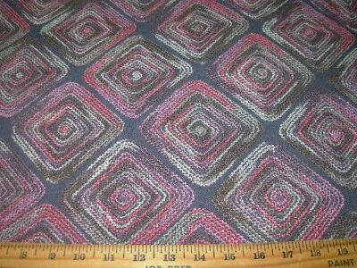 2  YDS KING TEXTILES CREWEL EMBROIDERED GEOMETRIC UPHOLSTERY FABRIC FOR LESS - Image 1 of 4