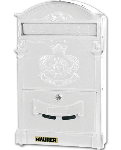 ️314103 - Maurer 3080615 - Bianco casella di posta giardino in alluminio presso
