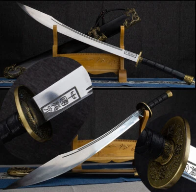 Bonita espada ancha china de kungfu afilada espada de acero inoxidable Dao cuchillo de cola de toro Foto 1 de 4