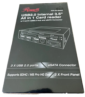 Rosewill RCR-AK-IM5002 USB2.0 -75in1- Card Reader w/3x USB2.0 ports & eSATA New - Image 1 of 3