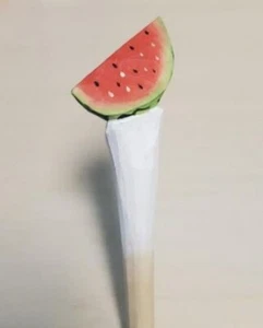 Watermelon Slice Wooden Pen Hand Carved Ballpoint Hand Made Handcrafted V112 - Picture 1 of 1