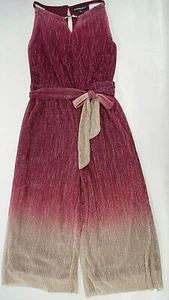 Girls My Michelle Wine & Gold Sleeveless Jumpsuit Sz Small (7/8) - XLarge(14/16) - Picture 1 of 3