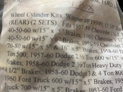 1955 1956 1957 1958 1959 1960 CHEVROLET WHEEL CYLINDER KIT NOS FORD IHC TRUCK DO - Image 1 of 2