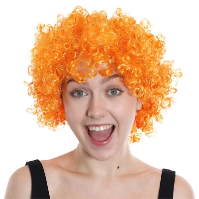 ILOVEFANCYDRESS™ ERWACHSENE ORANGE AFRO PERÜCKE 60er 70er Disco Hippie Kostüm Junggesellenabschied Clown Haare